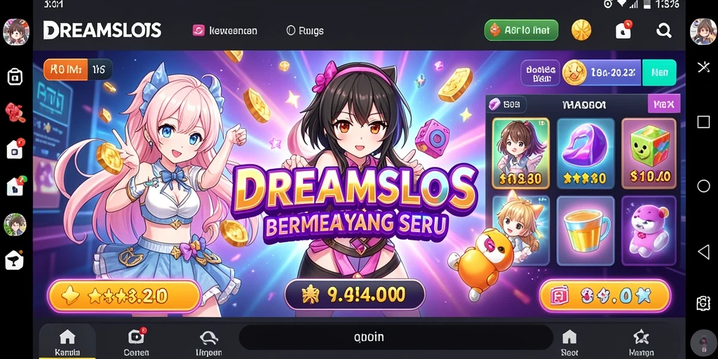 Tampilan gameplay <strong>DREAMSLOTS</strong> yang menampilkan karakter Anime yang menarik.