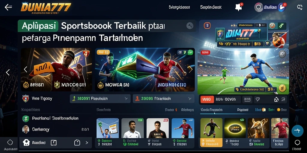 Tampilan menarik gameplay Sportsbook di DUNIA777.