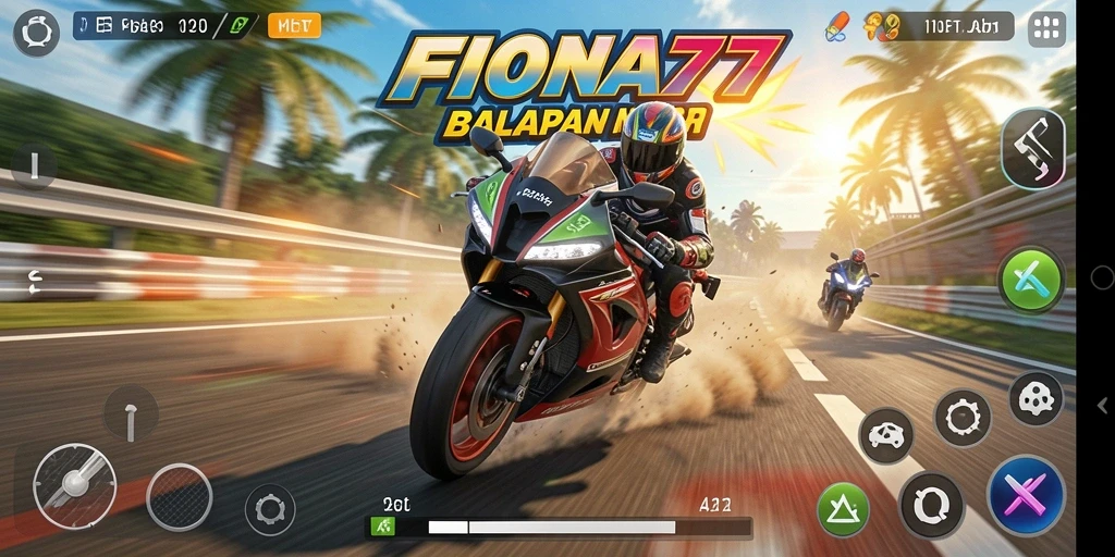 Tampilan gameplay menegangkan dari balapan motor FIONA77.