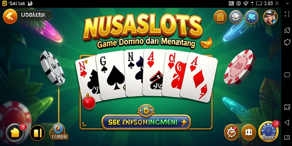 Gambaran permainan Domino yang seru dan interaktif dalam NUSASLOTS.