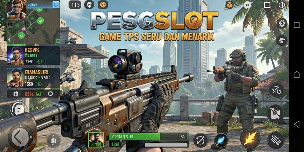 Menampilkan aksi seru dari gameplay PESGSLOT dalam mode TPS.