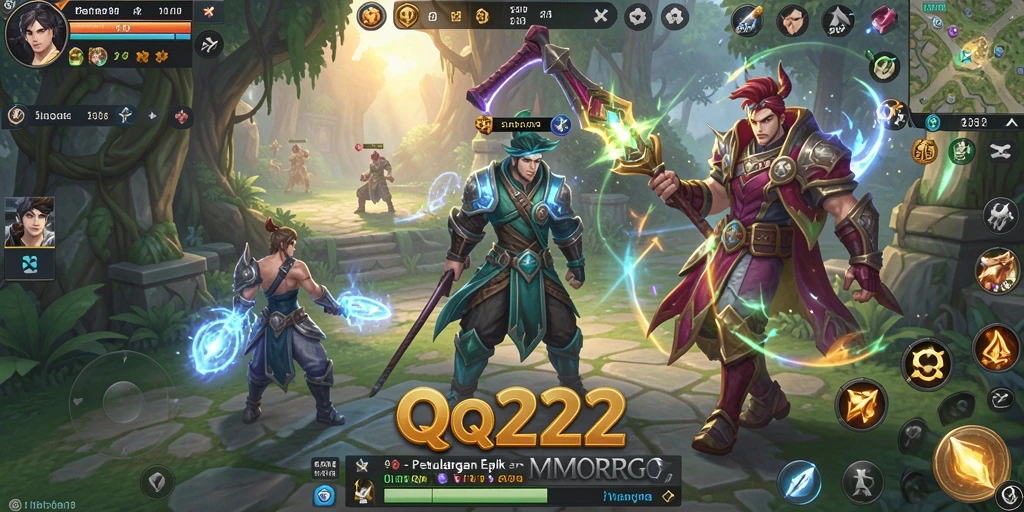 Tampilan gameplay menarik dari QQ222 dengan berbagai aksi petualangan MMORPG.