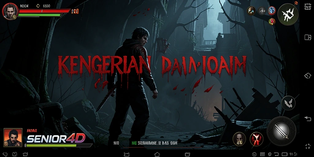 Screenshot menampilkan suasana mencekam di dalam game SENIOR4D.
