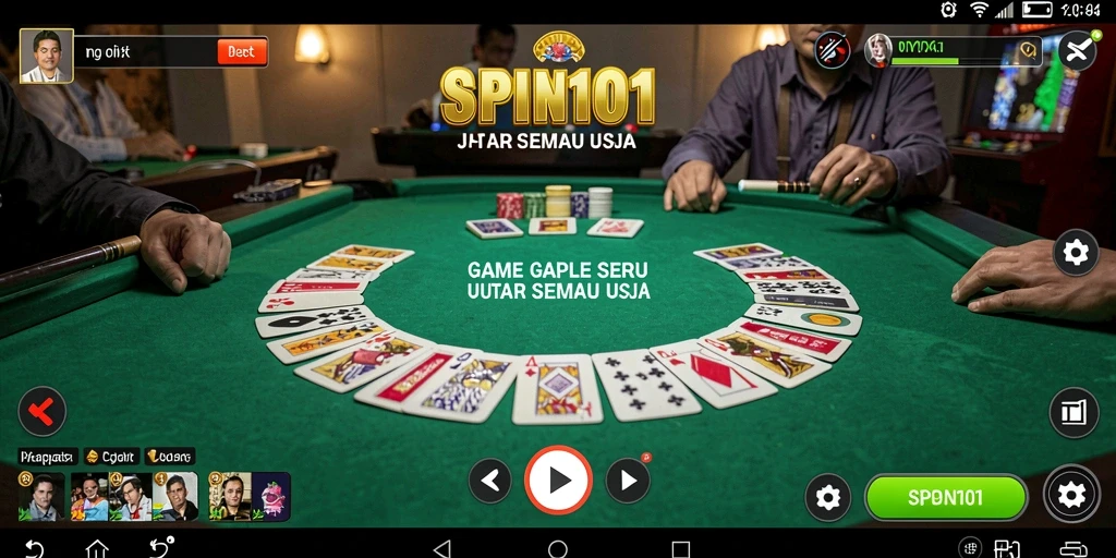 Gameplay seru dan interaktif dari SPIN101 dengan tema Gaple.