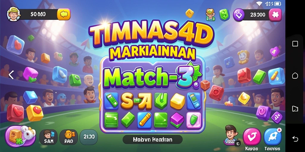 Tampilan gameplay TIMNAS4D yang memukau dengan elemen Match-3.