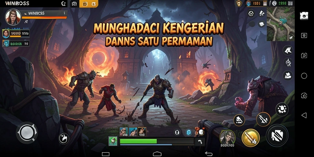 Gameplay menegangkan dalam WINBOSS dengan suasana horor yang mencekam.