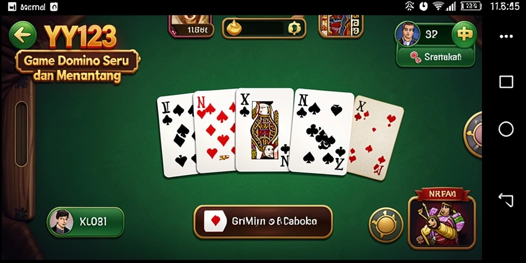 Tampilan gameplay menarik dari YY123 dalam bermain Domino.